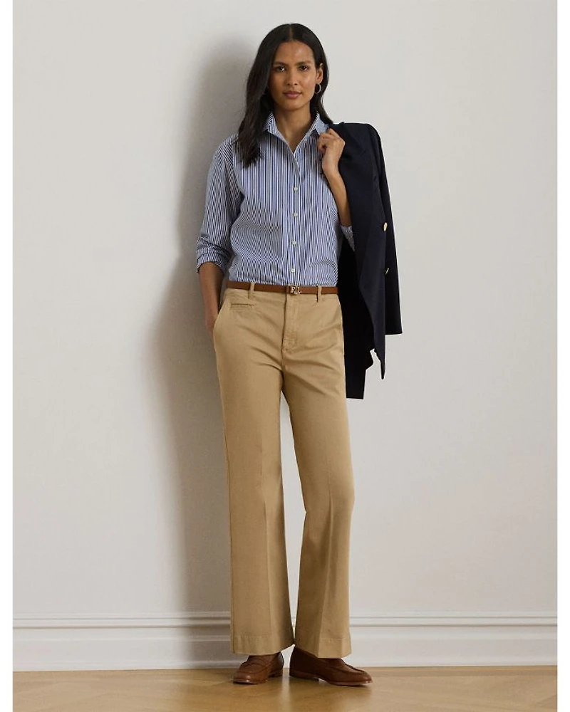Stretch Cotton Chino Flare Pants