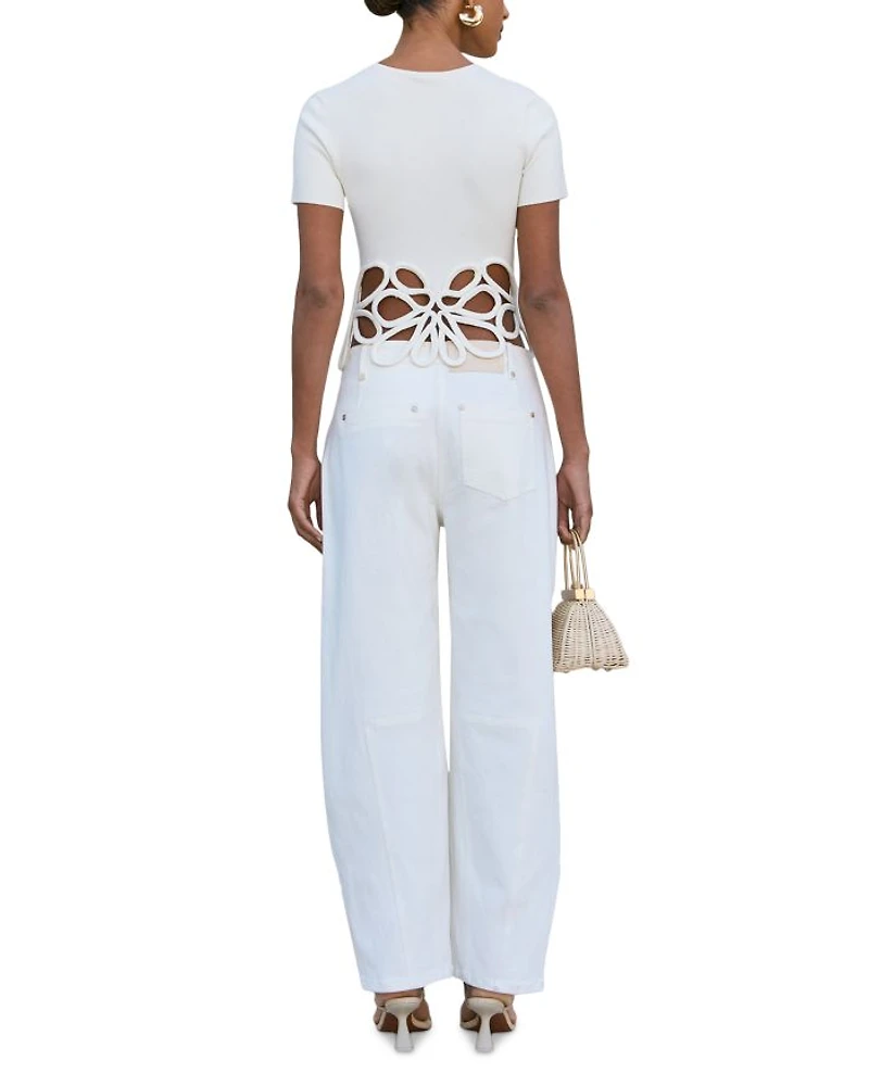 Eres Cut Out Floral Top