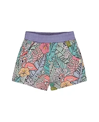 Deux par Girls' Printed French Terry Flamingos Short - Little Kid