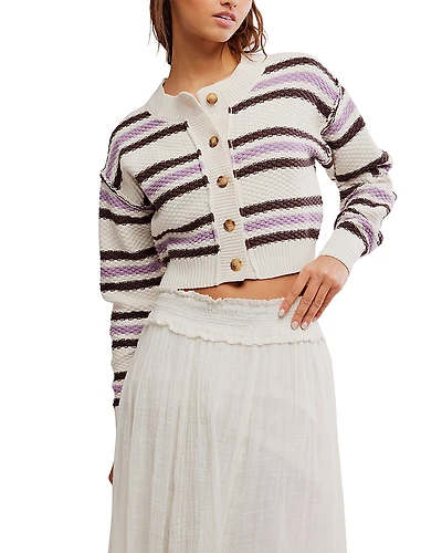 Free People Lila Striped Cardigan