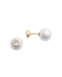 Soli Double Ball Cultured Freshwater Pearl Earrings