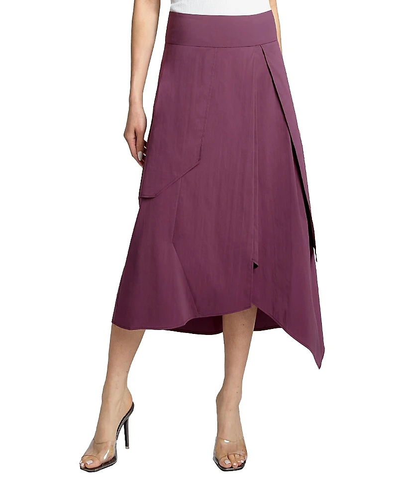 Santorelli Deb Multi-Panel Asymmetric Midi Skirt