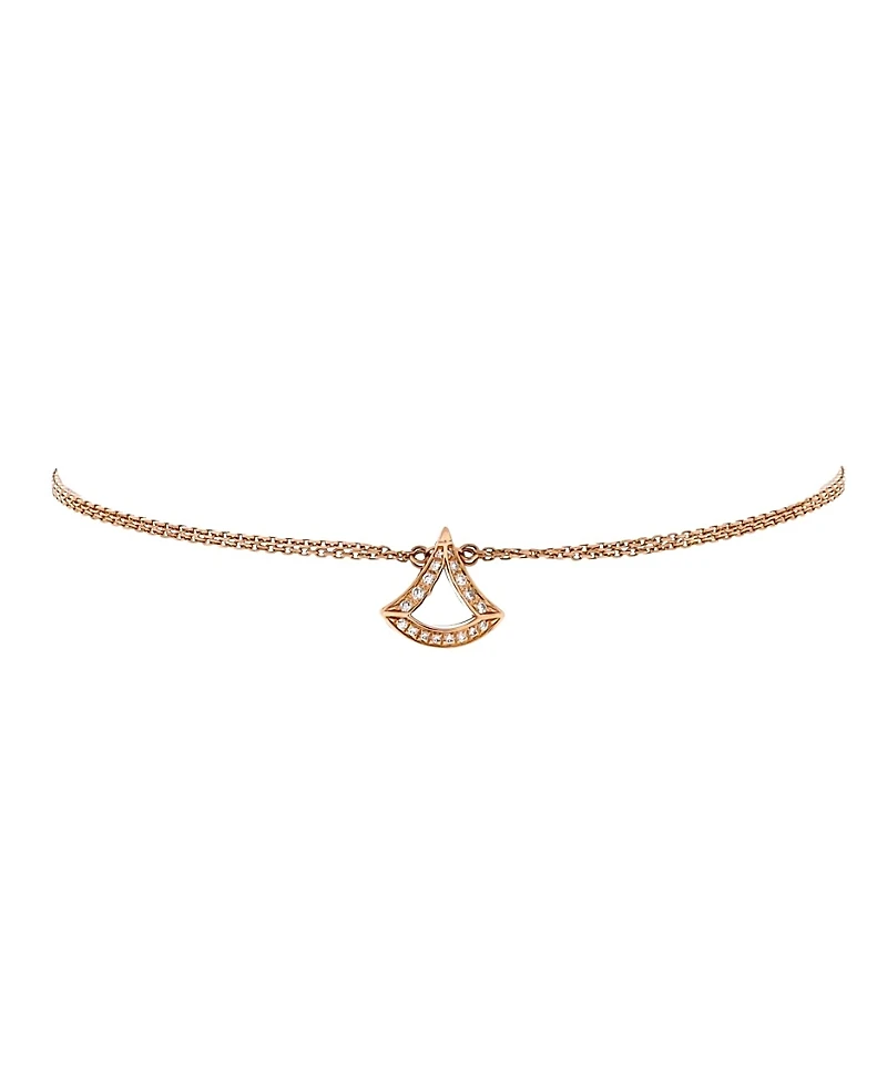Pre-Owned Bvlgari Divas' Dream Open Bracelet Necklace 18K Rose Gold and Diamonds