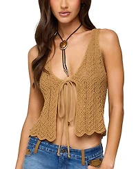 Edikted Sadiee Split Front Knit Top