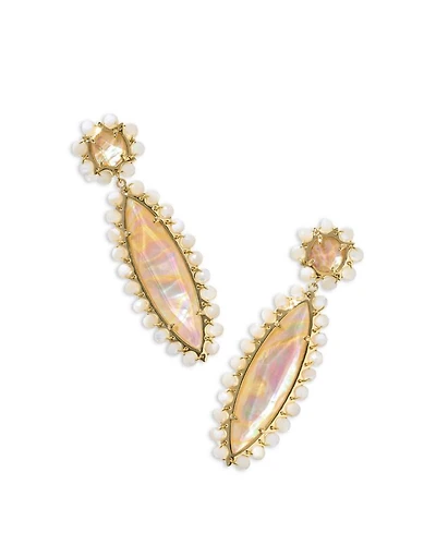 Genevieve Iridescent Abalone Beaded Statement Earrings