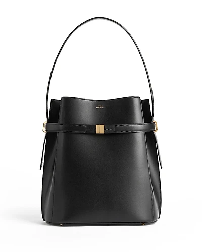 Toteme Belted Smooth Leather Bucket Bag