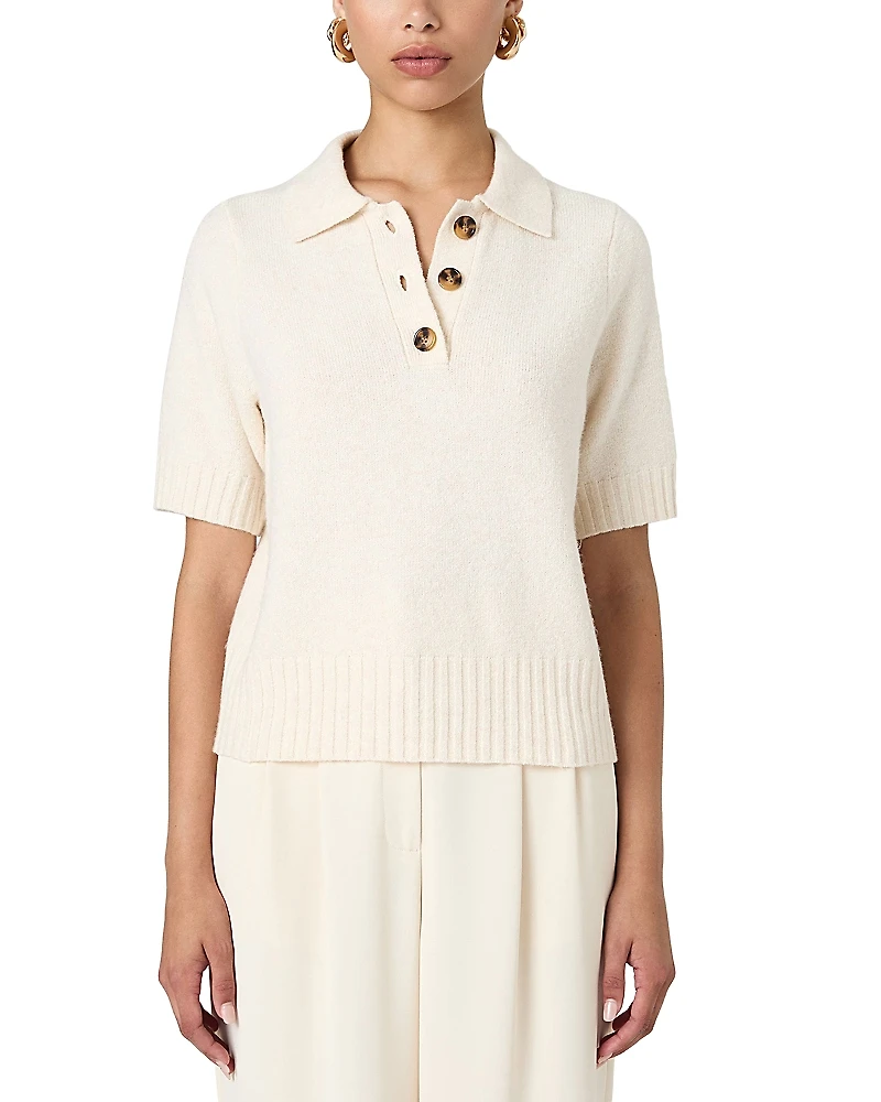 French Connection Vhari Short Sleeve Henley Sweater