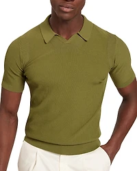 Ted Baker Aindrea Textured Rib Open Neck Knitted Polo Shirt