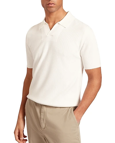 Ted Baker Aindrea Textured Rib Open Neck Knitted Polo Shirt