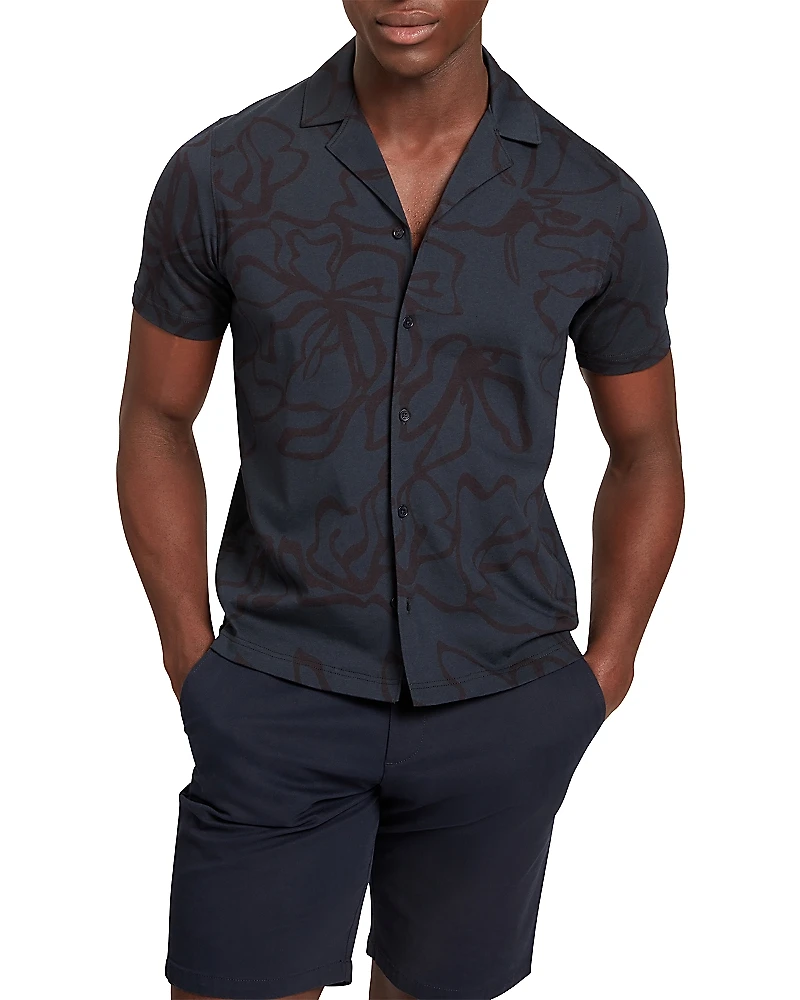 Ted Baker Claub Printed Jersey Button Down Shirt