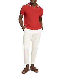 Sachair Textured Knit Open Neck Polo