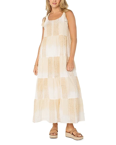 Liverpool Los Angeles Tie Strap Tiered Dress