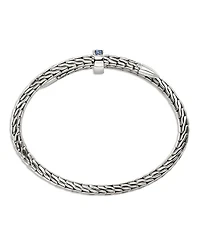 Sterling Silver Spear Blue Sapphire Flex Bracelet