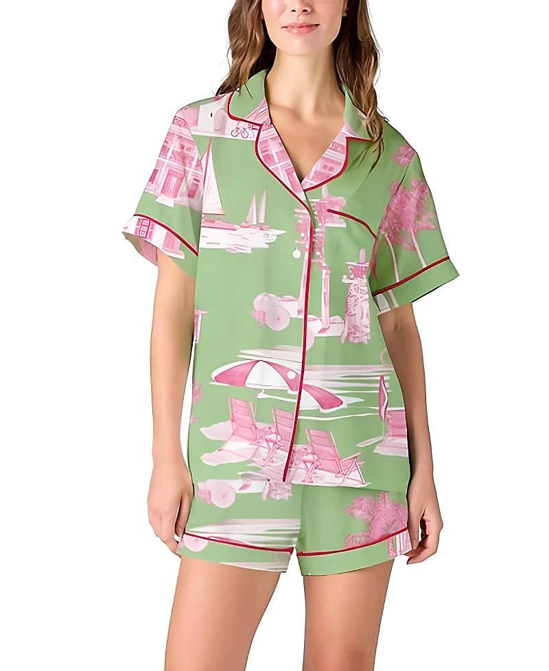 Katie Kime Florida Toile Pajama Shorts Set