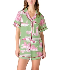 Katie Kime Florida Toile Pajama Shorts Set