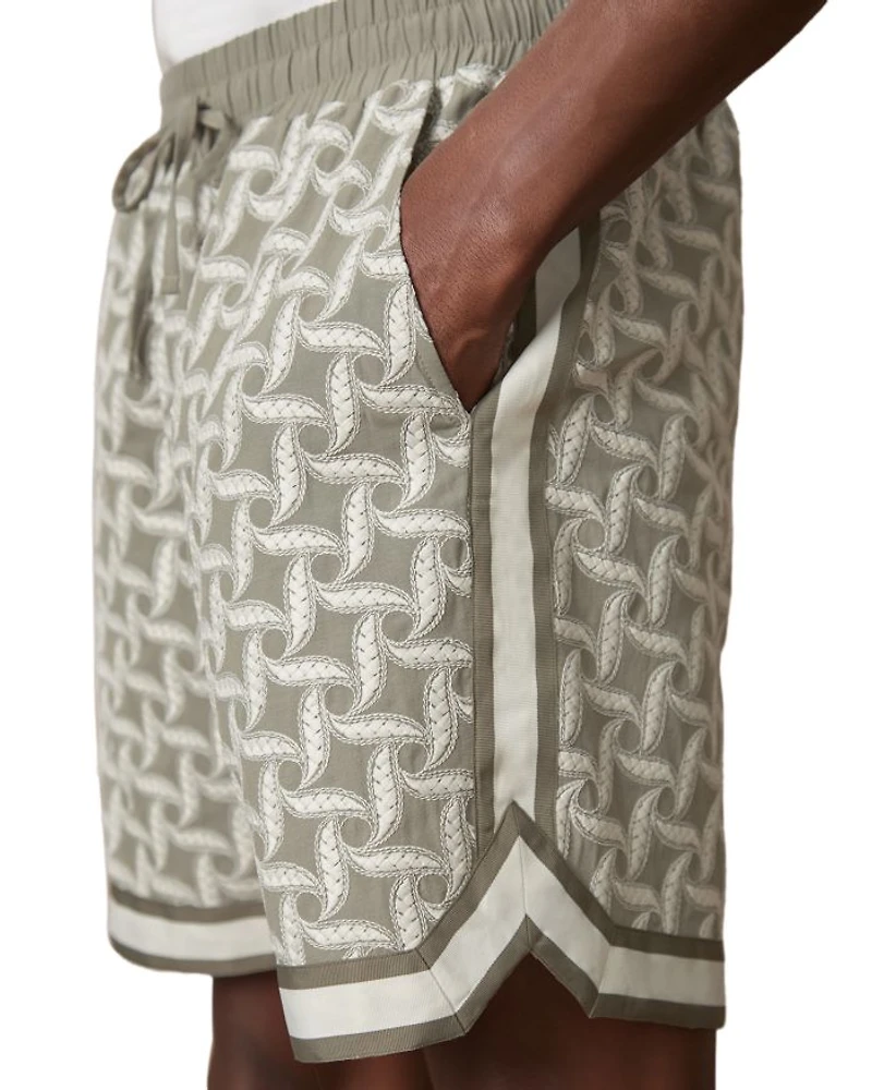 Embroidered Drawstring 7.3" Shorts