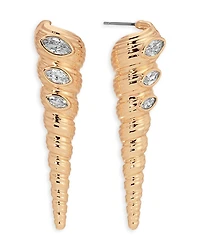 Ettika Cubic Zirconia Capri Shell Linear Drop Earrings