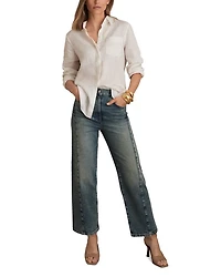 Molly Barrel Leg Jeans Mid Blue