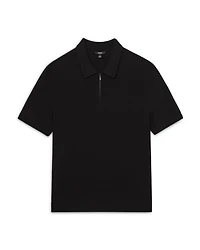 Textured Quarter Zip Polo Shirt