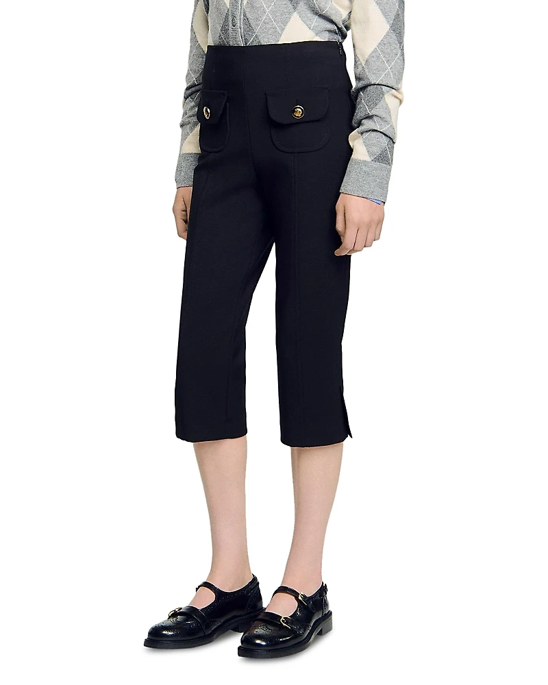 Sandro Side Zip Capri Pants