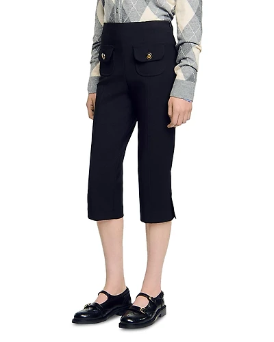 Sandro Side Zip Capri Pants