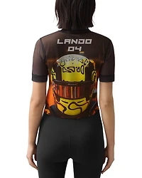 Mclaren Santino Short Sleeve Lando Printed Mesh Top