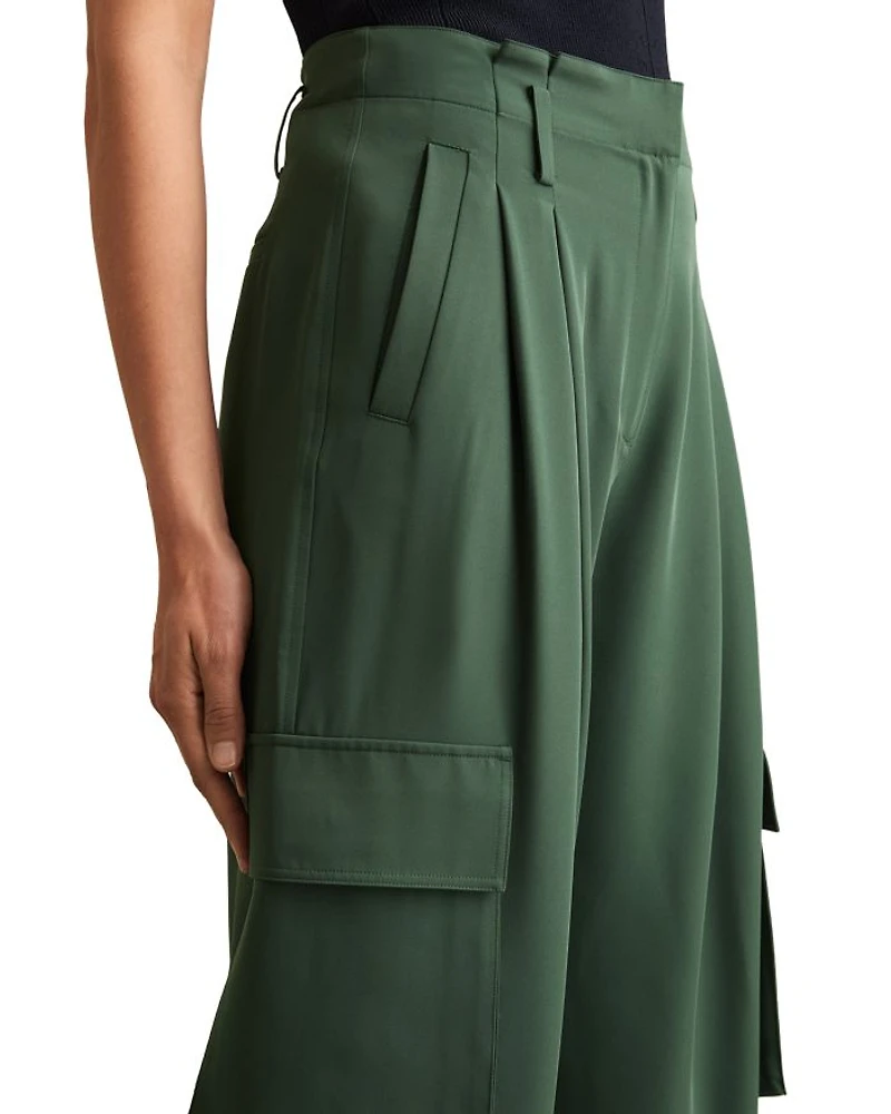 Orla Wide Leg Pleated Cargo Trousers