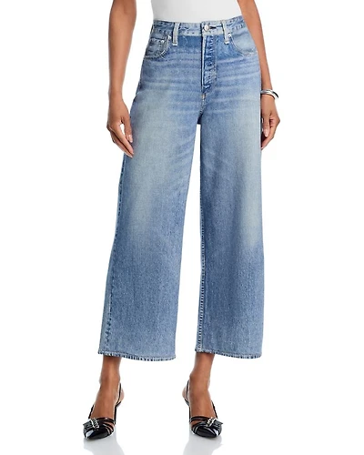 Miramar Andi High Rise Wide Leg Cotton Terry Sweatpant Jeans Scarlet