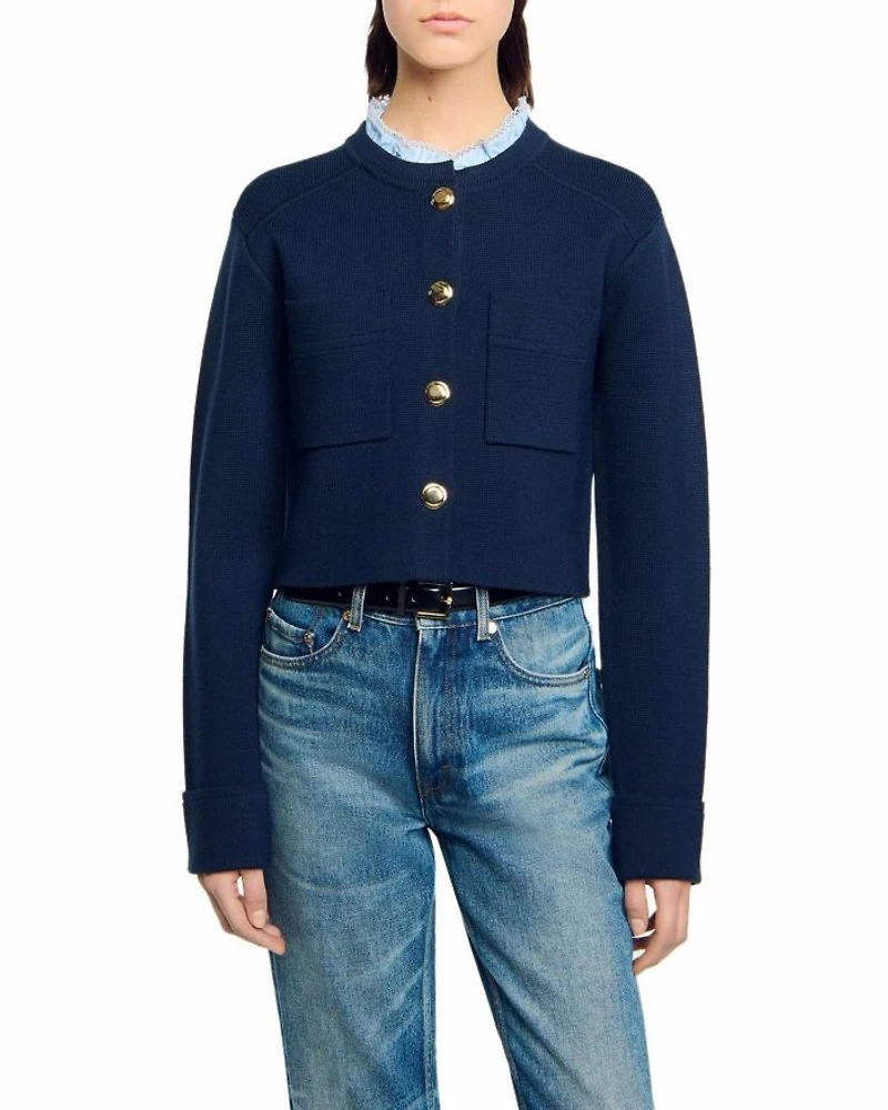 Ruffled Collar Cardigan