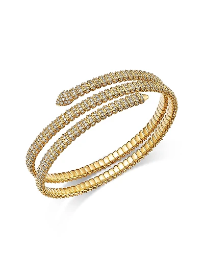 Bloomingdale's Fine Collection Diamond Flexible Multi-Row Bangle