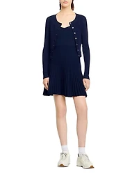 Sleeveless Pleated Knit Mini Dress
