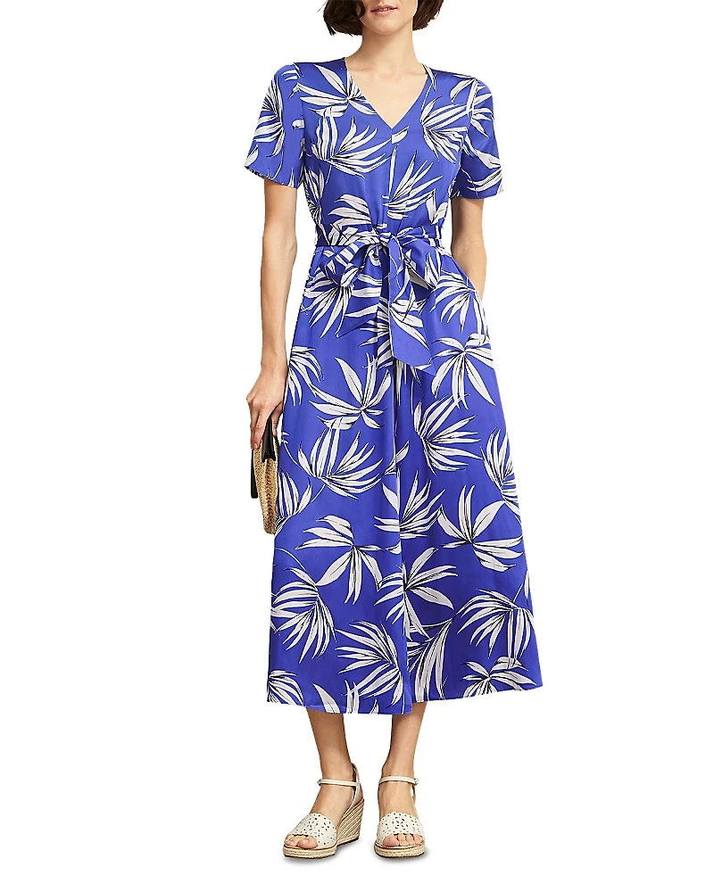 Hobbs London Ripsley Palm Print Dress