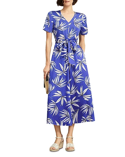 Hobbs London Ripsley Palm Print Dress
