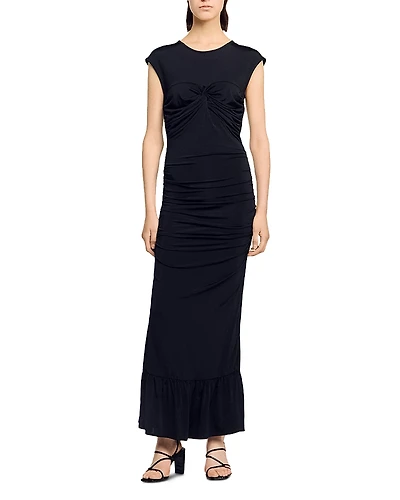 Sandro Draped Maxi Dress