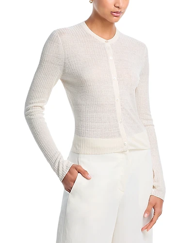 Theory Crewneck Crop Rib Cardigan