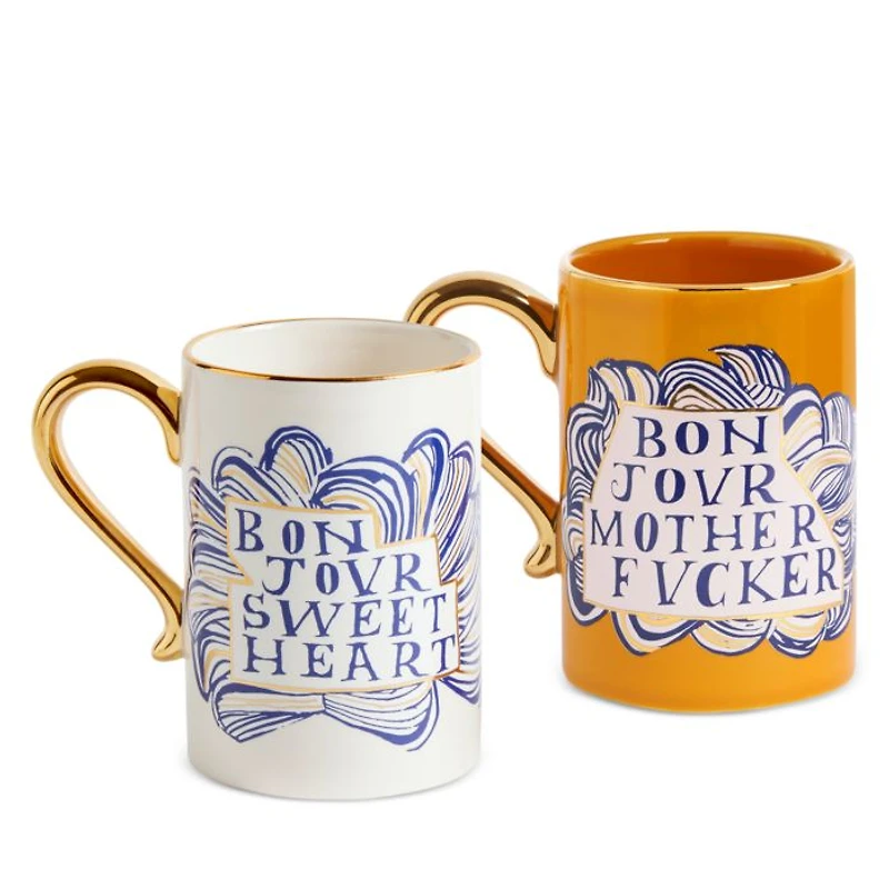 Ruan Hoffmann Bonjour Mugs, Set of 2