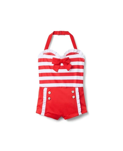 Girls' Retro Stripe Swim - Little Kid, Big Kid
