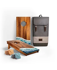 Elakai 1ft x 2ft Beach Epoxy Resin Wood Compact Travel Cornhole Board Set