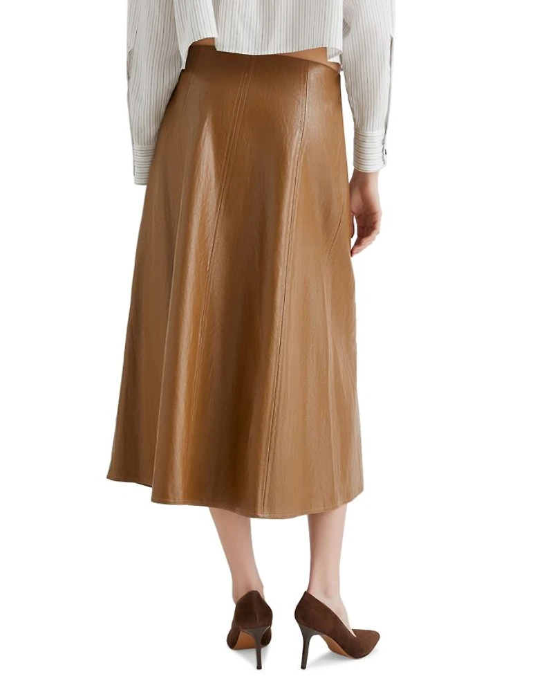 Falange Faux Leather Skirt