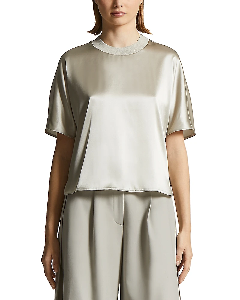 Peserico Silk Short Sleeve Blouse