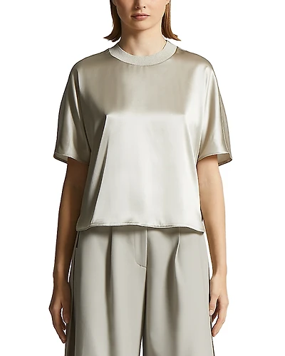 Peserico Silk Short Sleeve Blouse