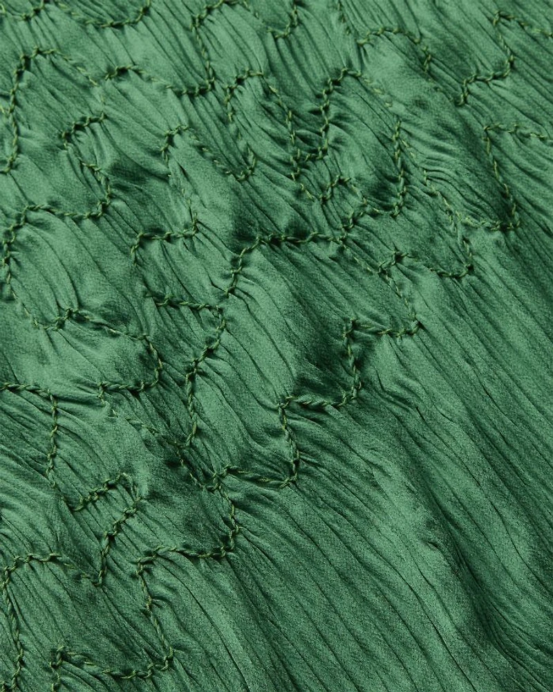 Smocked Embroidered Maxi Dress