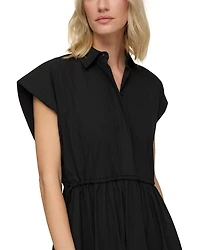 Gathered Waist Shirt Dress