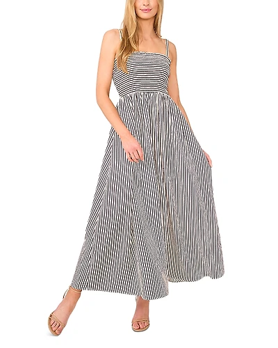 CeCe Striped Smocked Maxi Dress