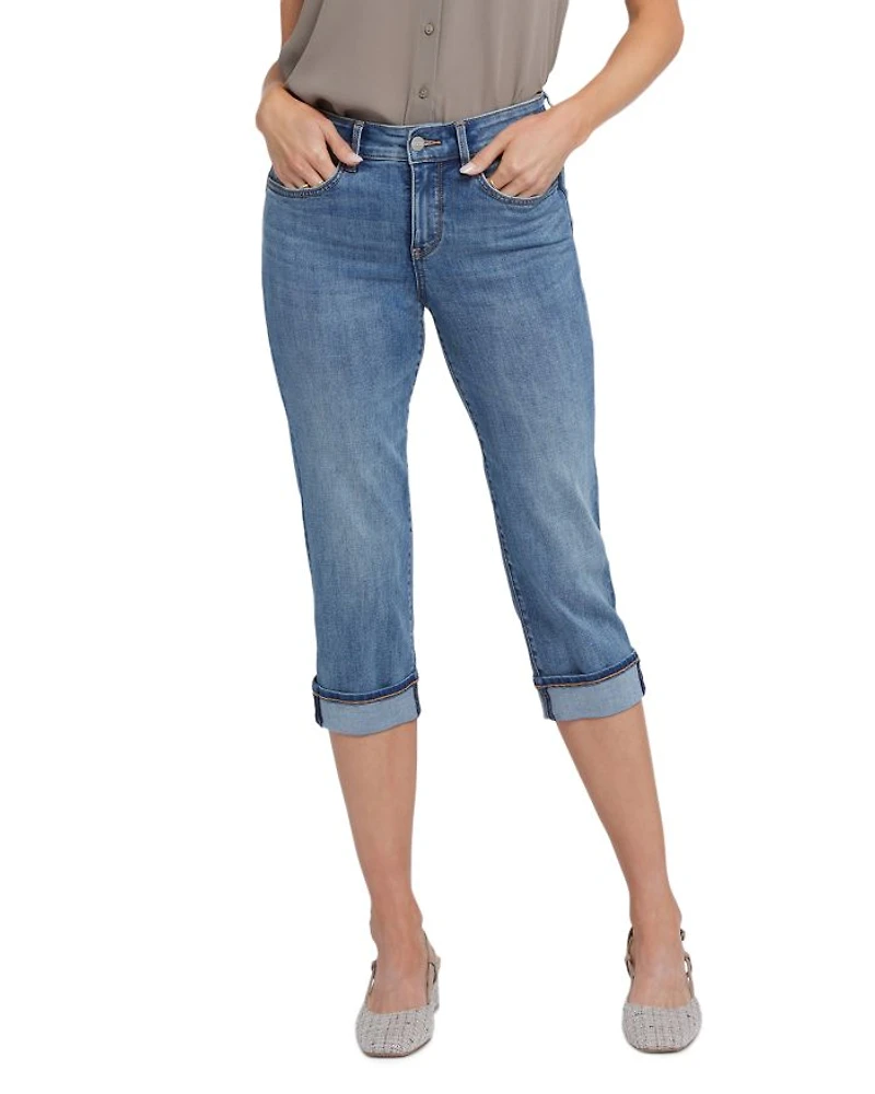 Petite Marilyn High Rise Cropped Straight Jeans Majorca Bay