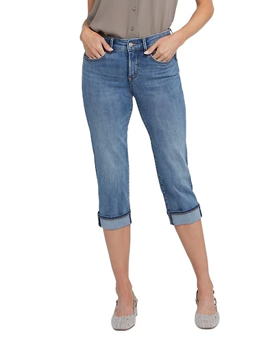 Petite Marilyn High Rise Cropped Straight Jeans Majorca Bay