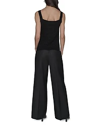 Fan Detail Sweater Tank Top