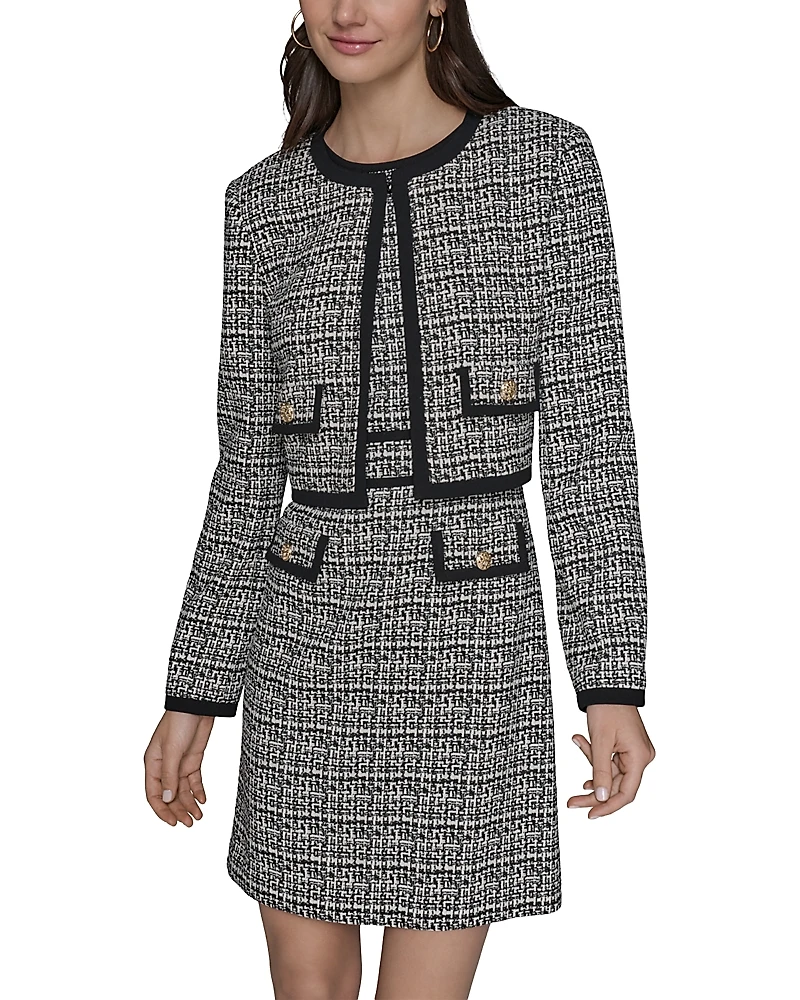 Karl Lagerfeld Paris Textured Jacquard Jacket