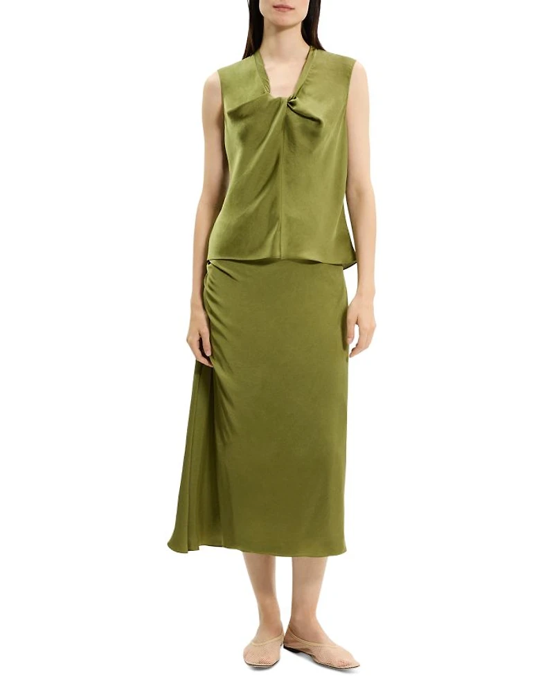 Twist Neck Blouse Crushed Satin