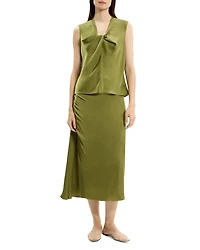 Twist Neck Blouse Crushed Satin